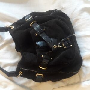 Vintage Y2K ♛Juicy Couture Black Terry Cloth Lock & Key Cross Body Shoulder Bag
